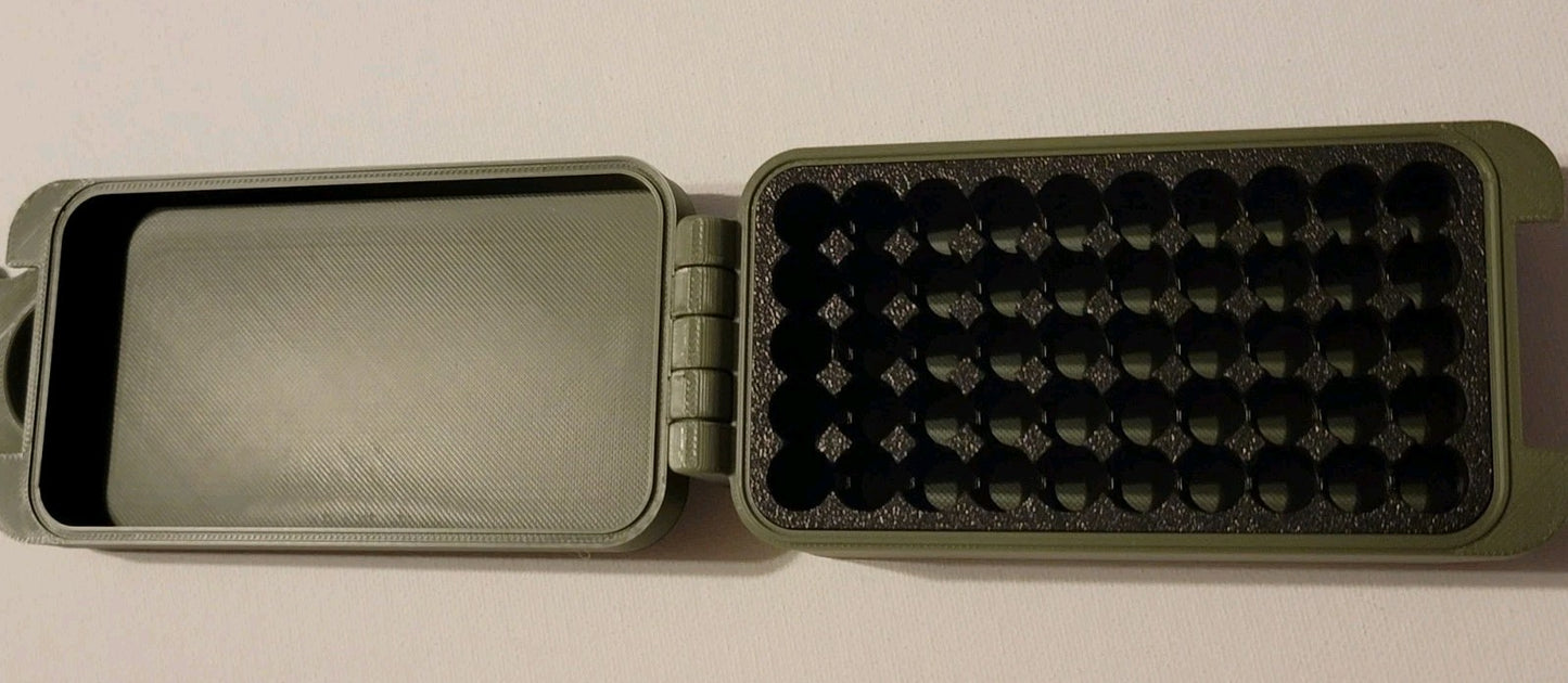 3x 9mm Ammo Box Snap Lock 50 rd Compact 3d Printed Storage Olive Green Gold Pla