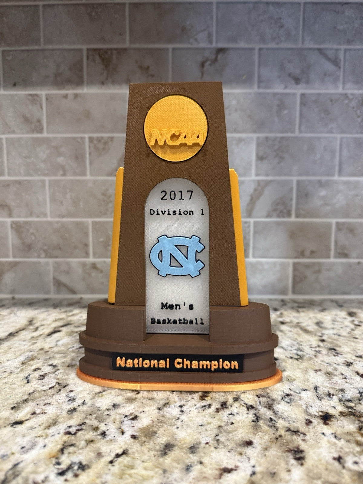 North Carolina Tar heels 2017 national champion trophy 3d printed  basketball