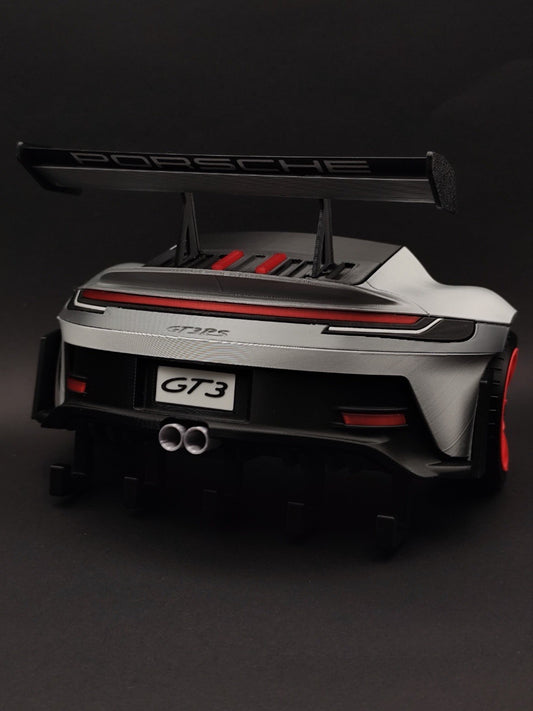 GT3 RS Car-Shaped Wall Mounted Plastic Key Hook Holder Rack, Gray/Black/Red