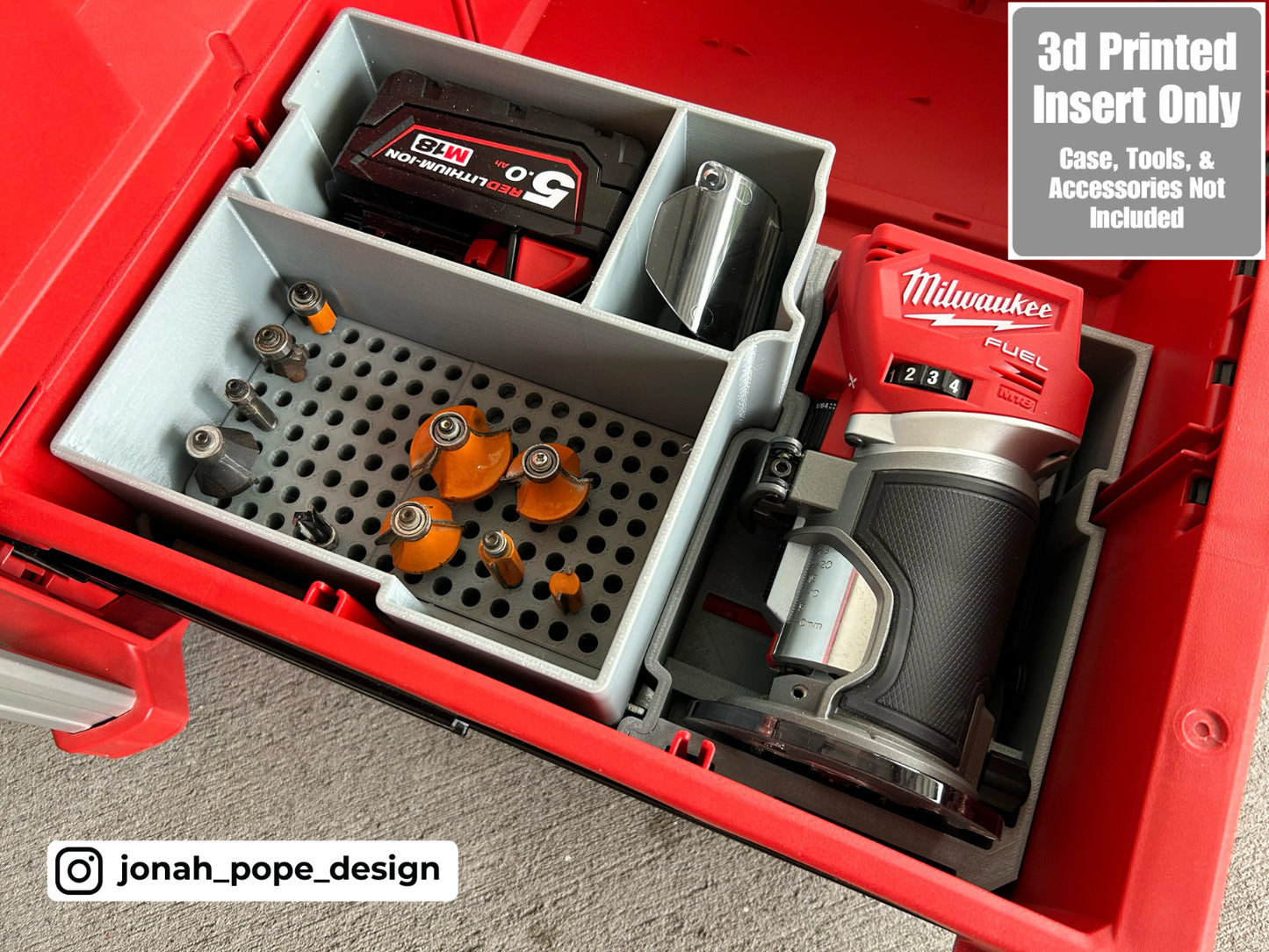 Insert for M18 Compact Router and Packout Tool Box Drawer  (Insert Only)