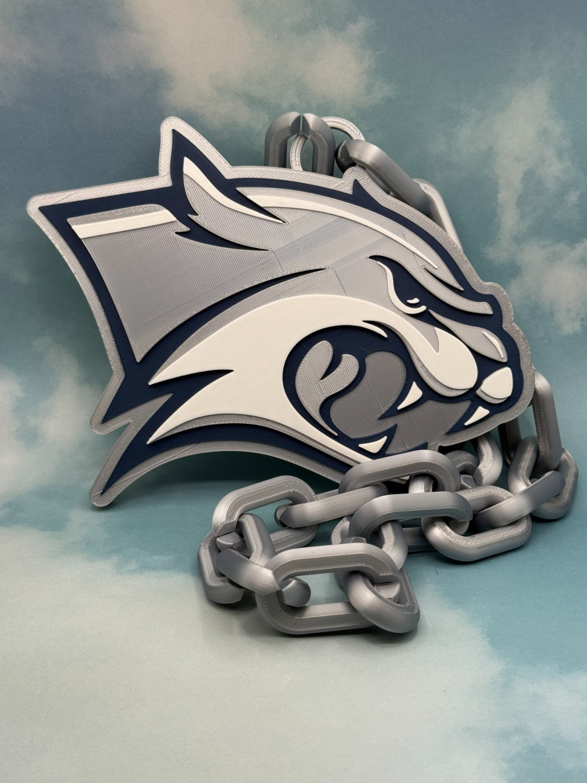 New Hampshire Wildcats Oversized Logo Necklace, Hype Chain Handmade 3D Printed