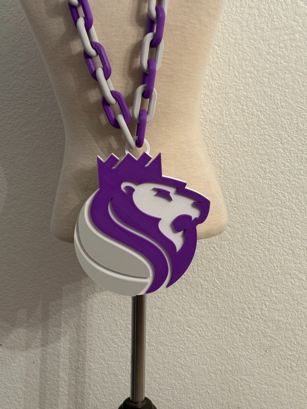 Sacramento Kings Oversized Necklace Pendant Turnover Chain handmade 3D Printed