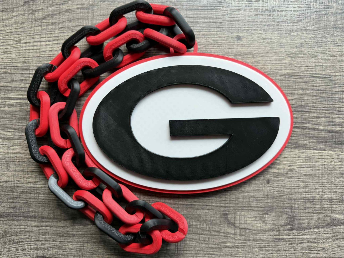 Georgia Bulldogs V1 Logo Oversized Necklace, Hype Chain [Made To Order]