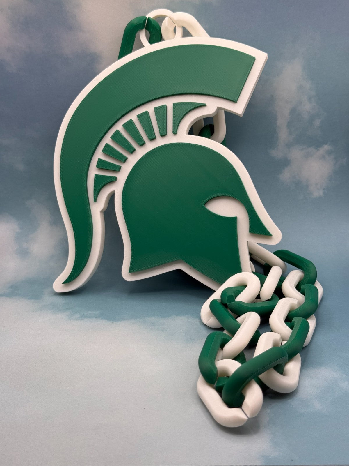 Michigan State Spartans Logo Oversized Necklace, Pendant Chain Handmade