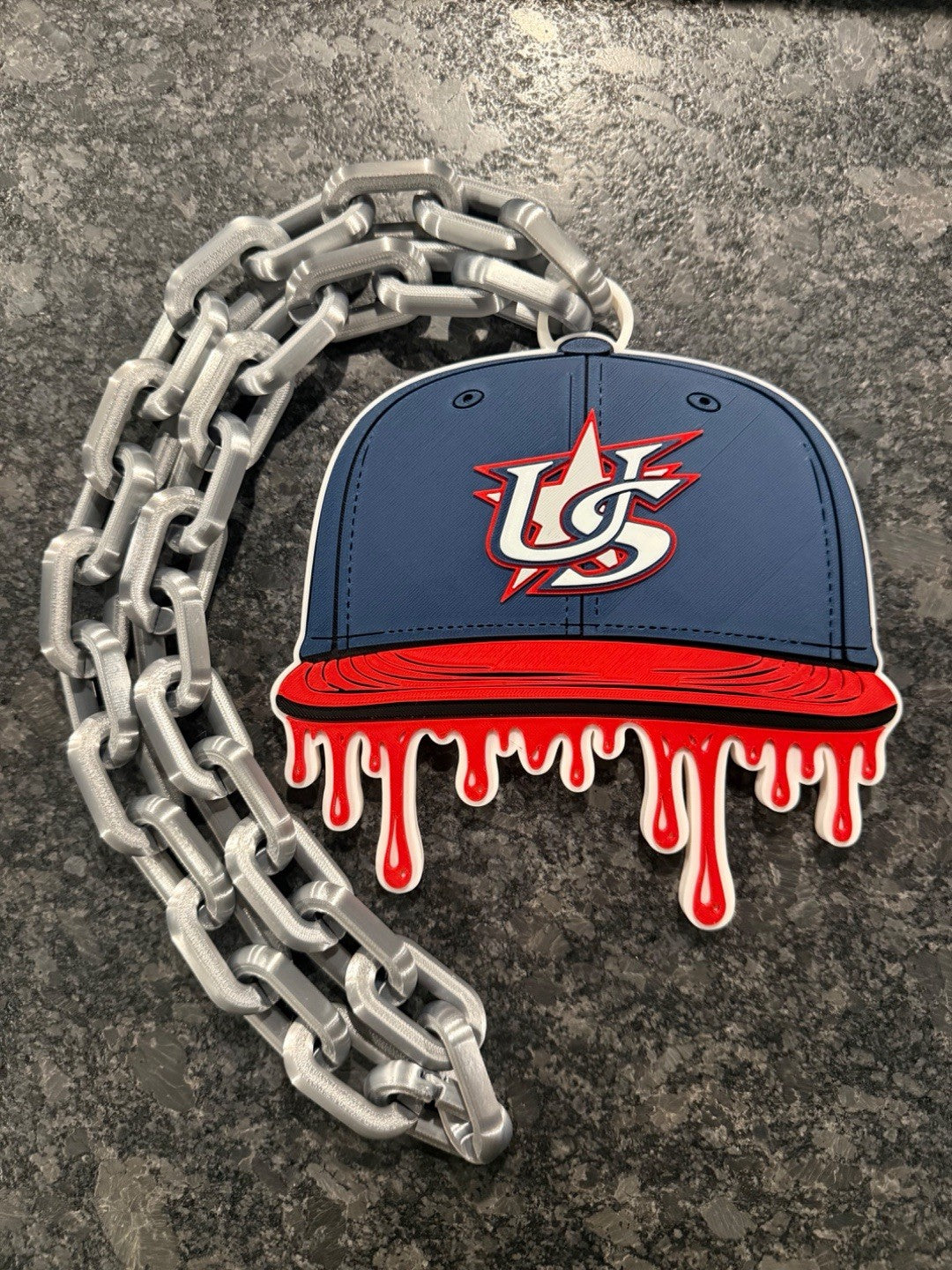 USA World Baseball Classic Drip Cap Hype sport Chain Necklace