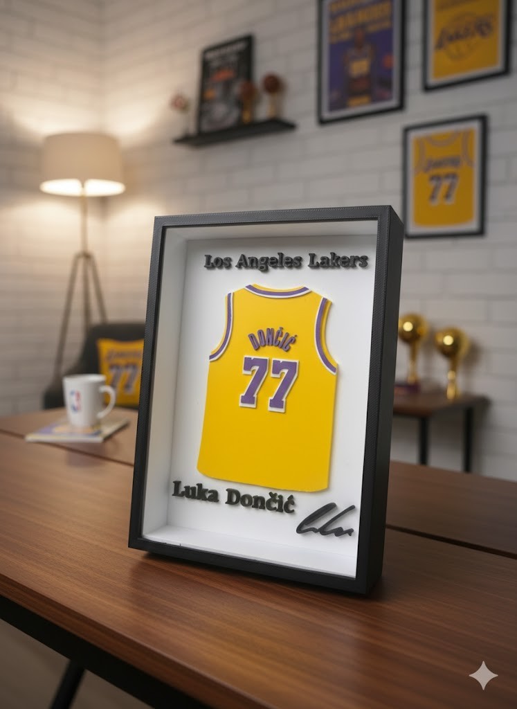 Lakers – Luka Doncic #77 Framed 3D Jersey Display (Collector’s Edition)