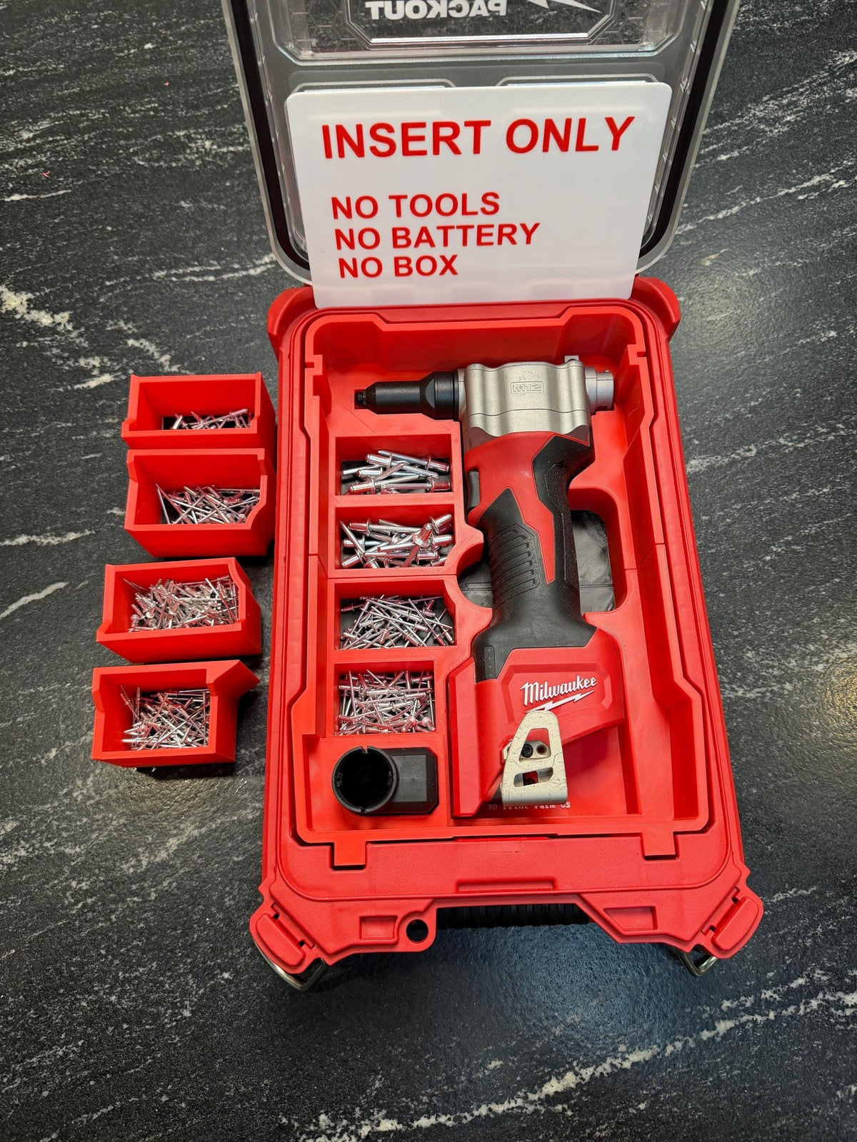 Milwaukee Compatible M12 Rivet Gun Organizing Insert Tray