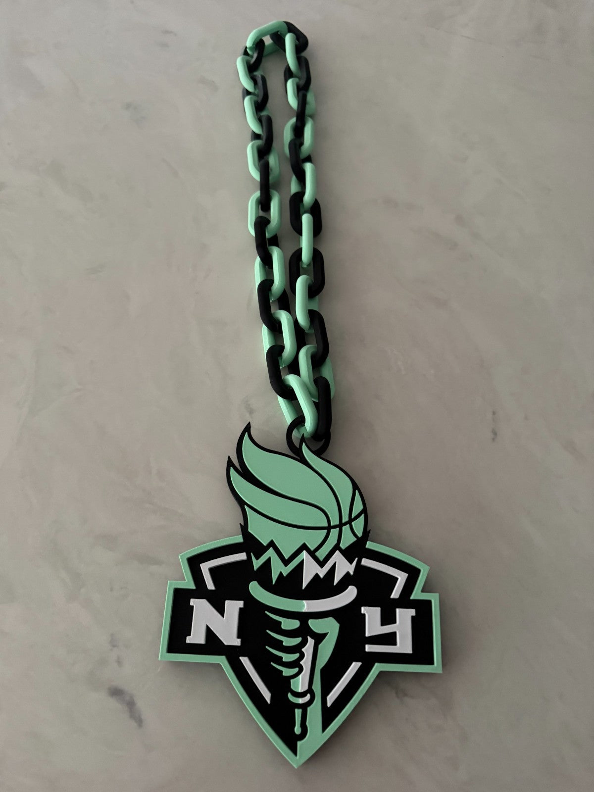 New York Liberty Oversized Necklace Hype Turnover Chain WNBA HandMade 3D Printed