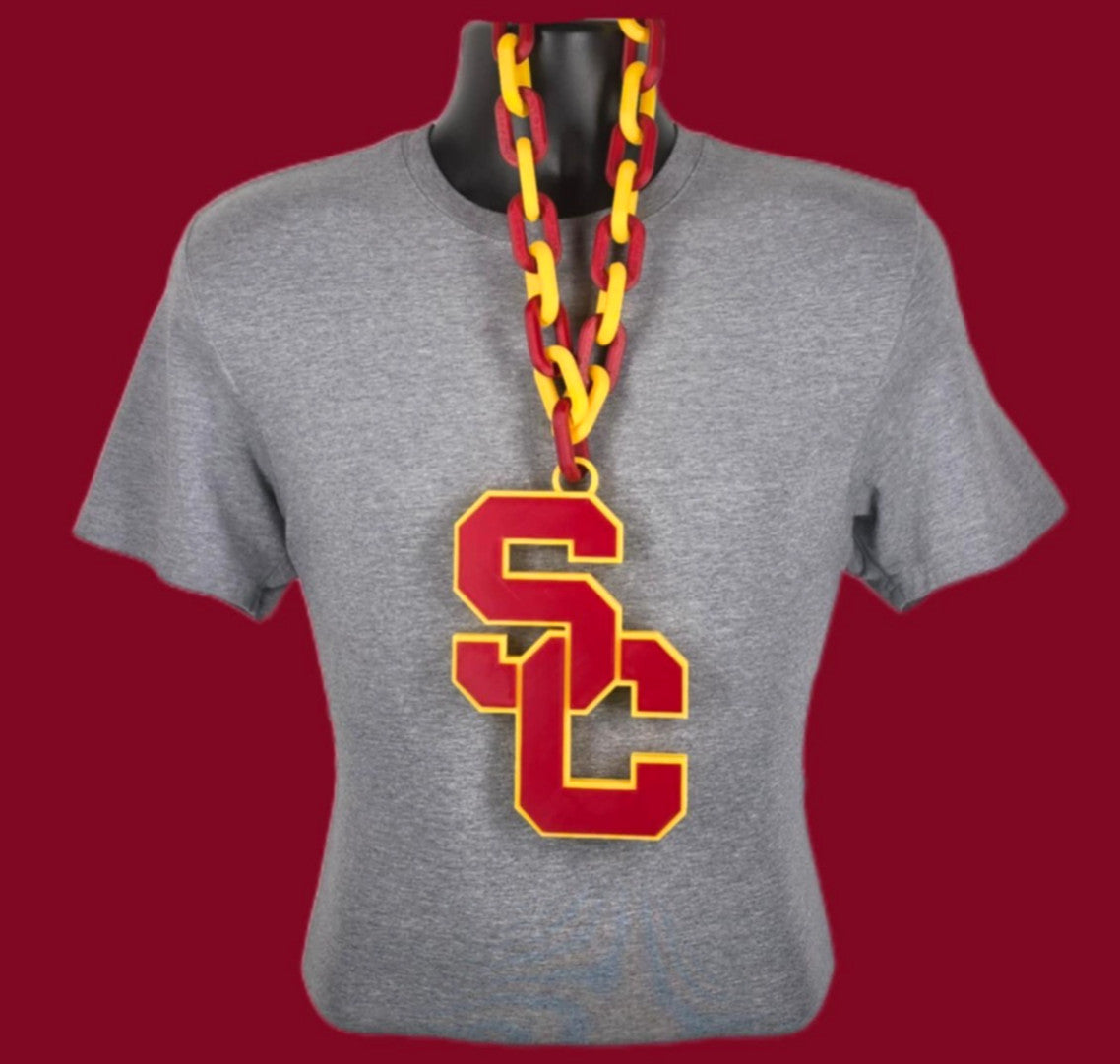 USC Trojans Fan Chain NCAA Big Logo Oversized Necklace Game Day Football #1