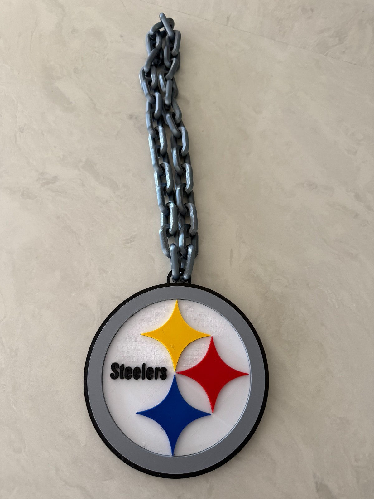 Pittsburgh Steelers Oversized Logo Pendant Turnover Chain HandMade 3D Printed