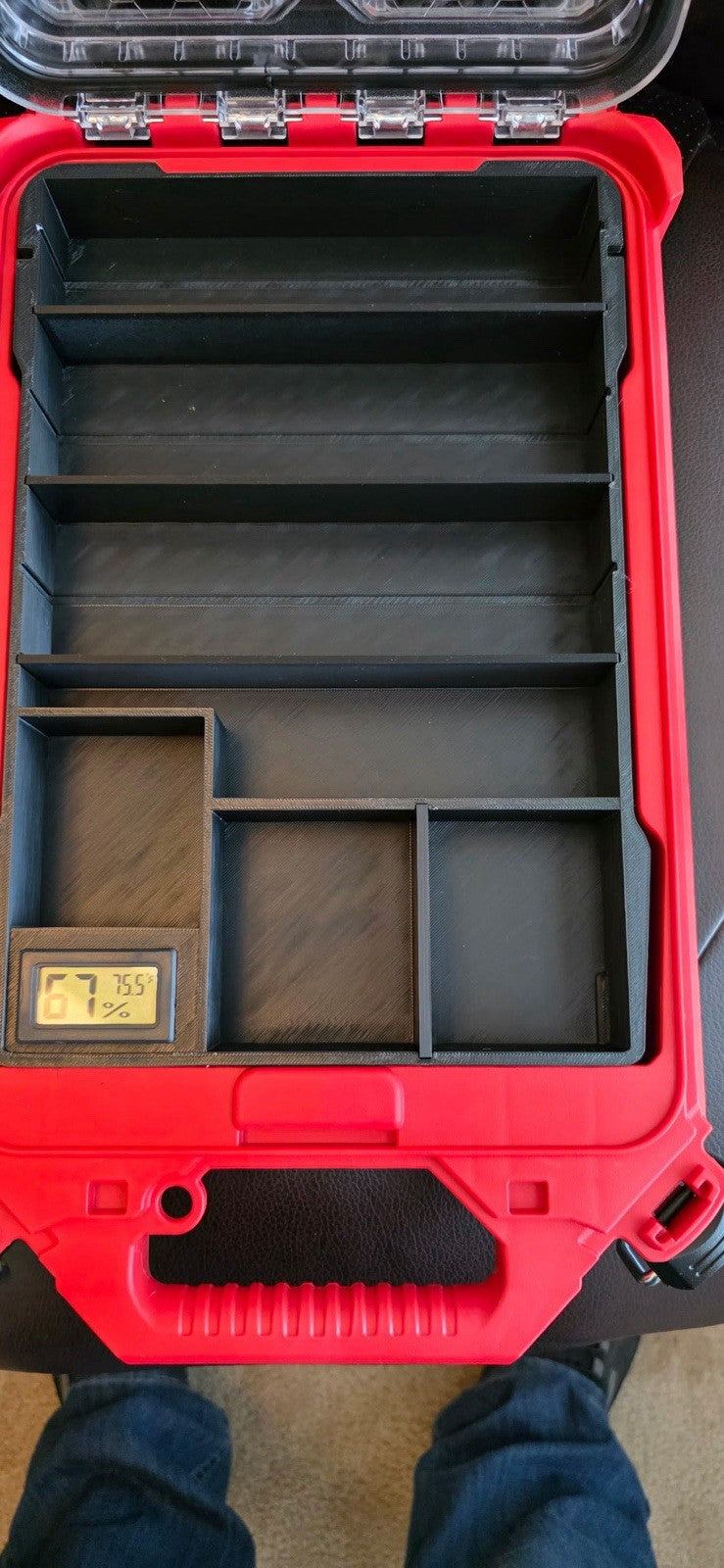 Cigar Humidor Insert With Included Hydrometer For Milwaukee Packout Low Profile