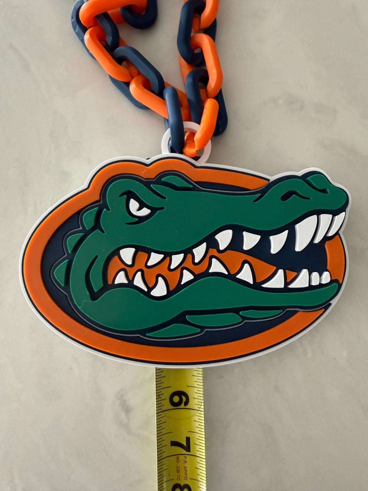 Florida Gators Logo Necklace Oversized Turnover Chain Handmade 3D Printed