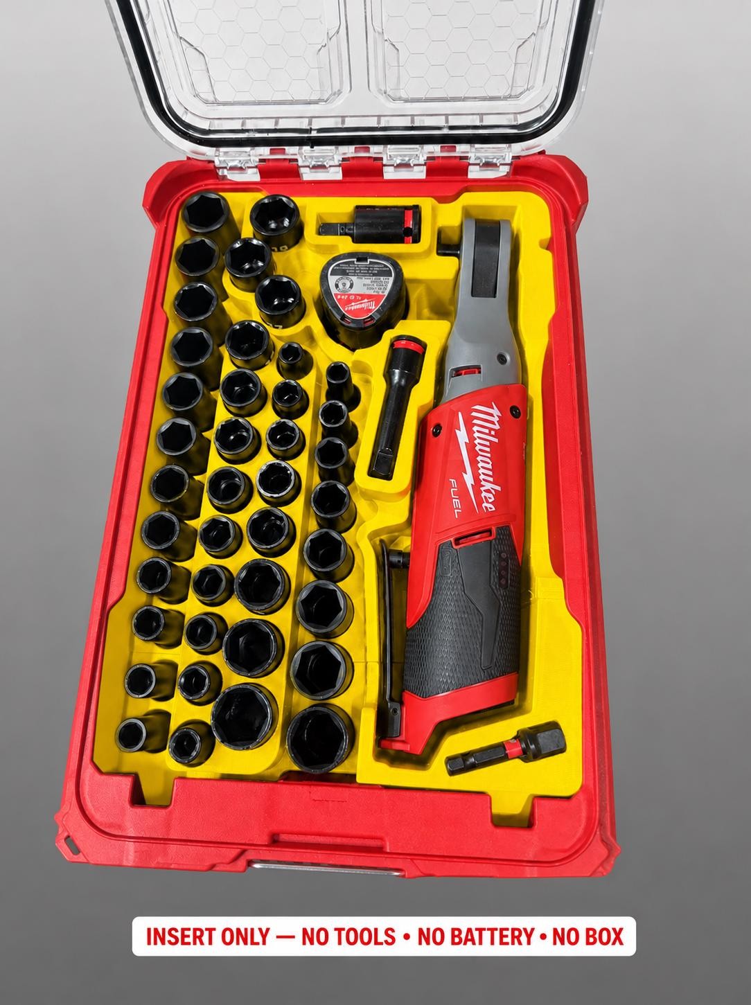 Milwaukee Packout Insert for M12 Fuel 3/8 in. High Speed Ratchet + 43pc Socket