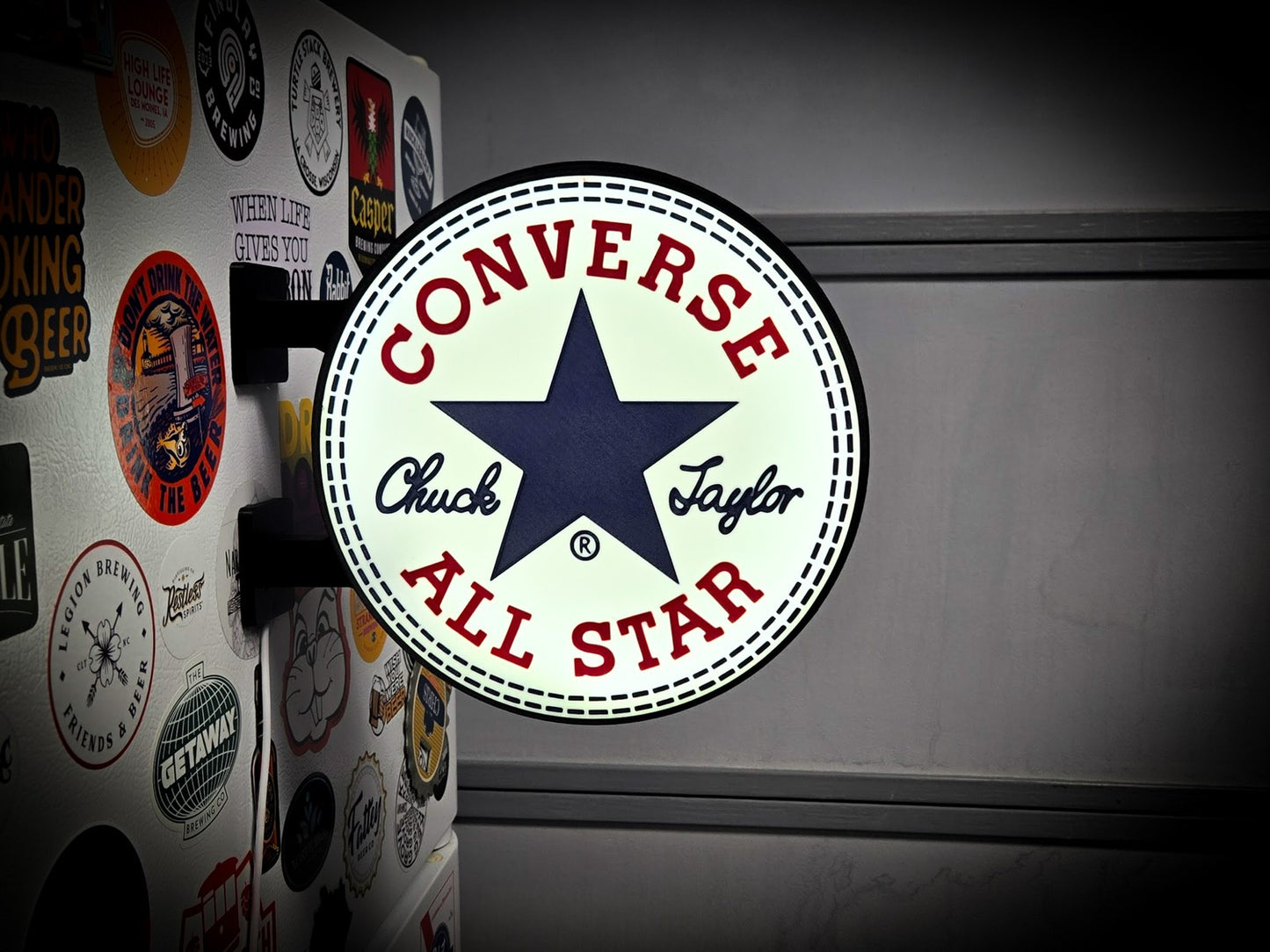 CONVERSE ALL STAR 12 Inch Light Box LED Sign 3D Printed Wall Decor Man Cave