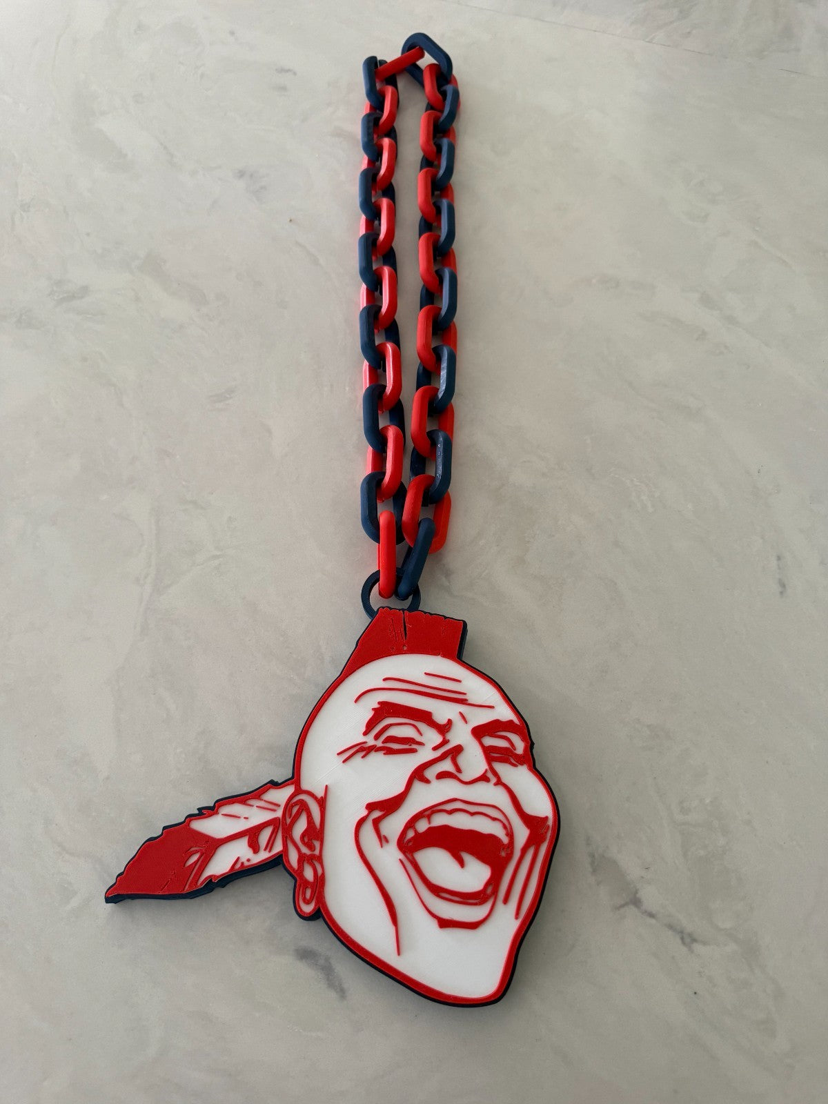 Atlanta Braves Logo Oversized Necklace Pendant Turnover Chain Handmade 3D Print