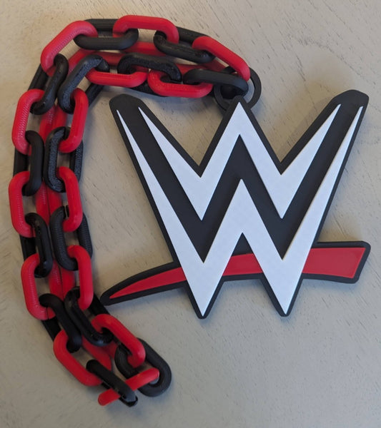 WWE Wrestling Over-Sized Necklace Logo Pendant Hype Chain Necklace