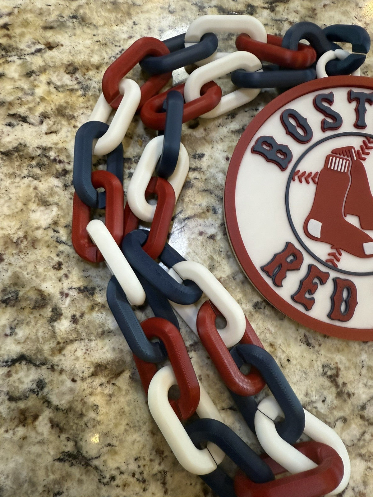 Boston Red sox hype chain. 3d printed. MLB baseball. Pla plastic.