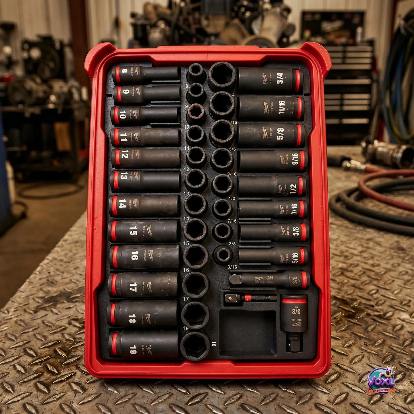 3D Printed Impact Socket Organizer For Packout, PETG Tool Storage Insert