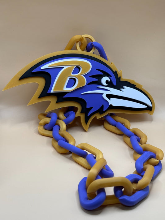 Baltimore Ravens Oversized Logo Necklace, Pendant Handmade 3D Printed