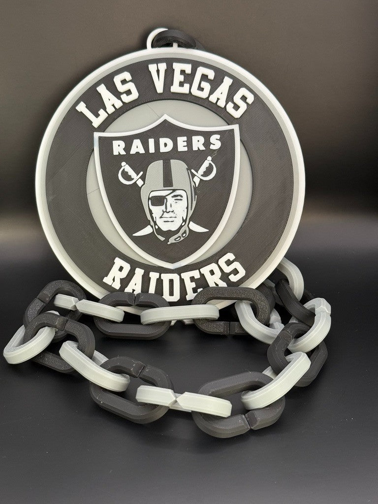 Las Vegas Raiders Oversized Hype Necklace & Chain "Raider Nation"