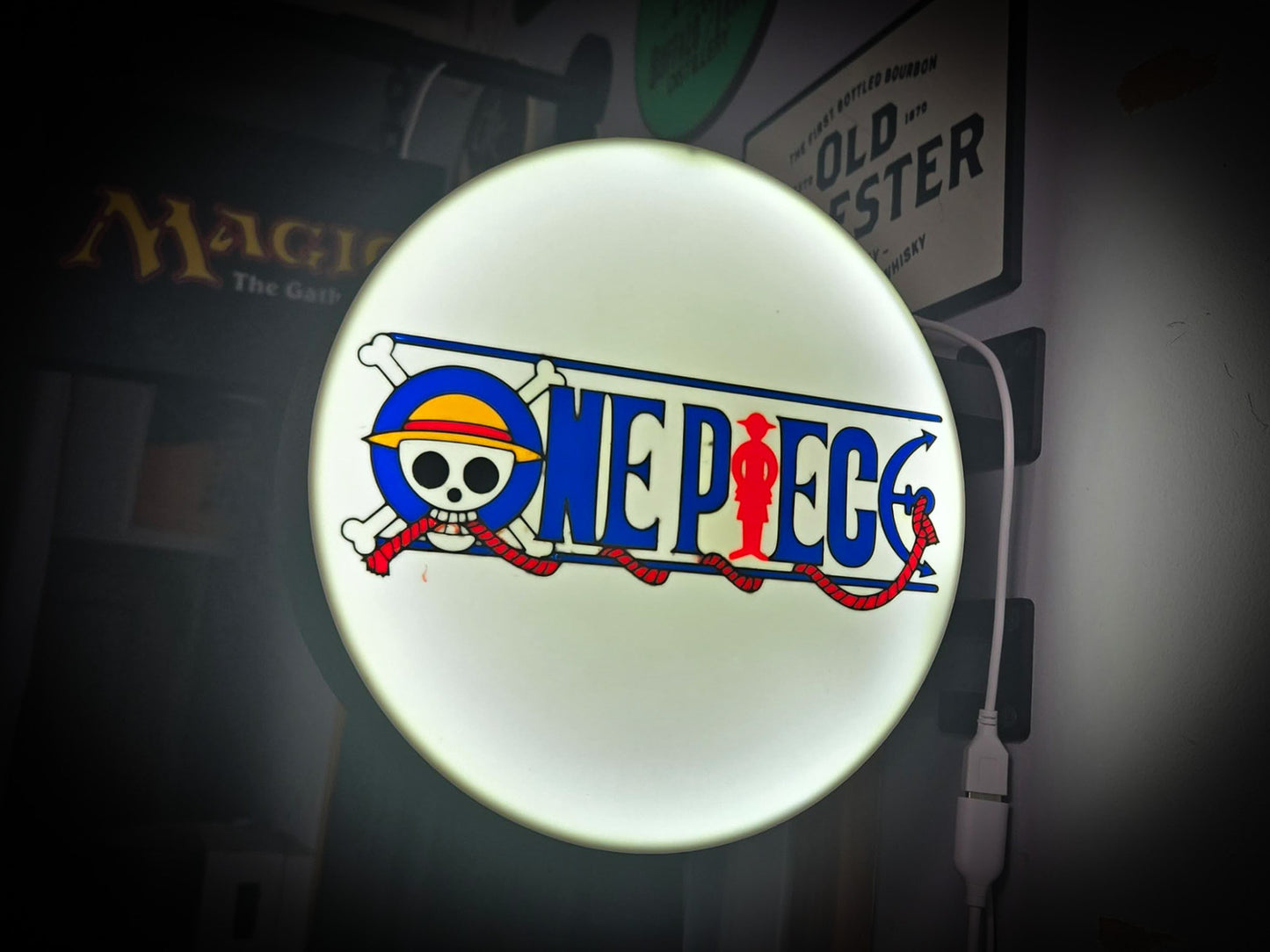 ONE PIECE 12 Inch Light Box LED Sign 3D Printed Wall Decor Man Cave Garage