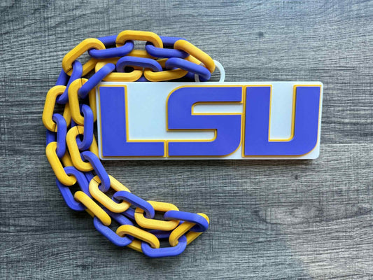 LSU Tigers V2 Over-Sized Necklace Logo Pendant Hype Chain