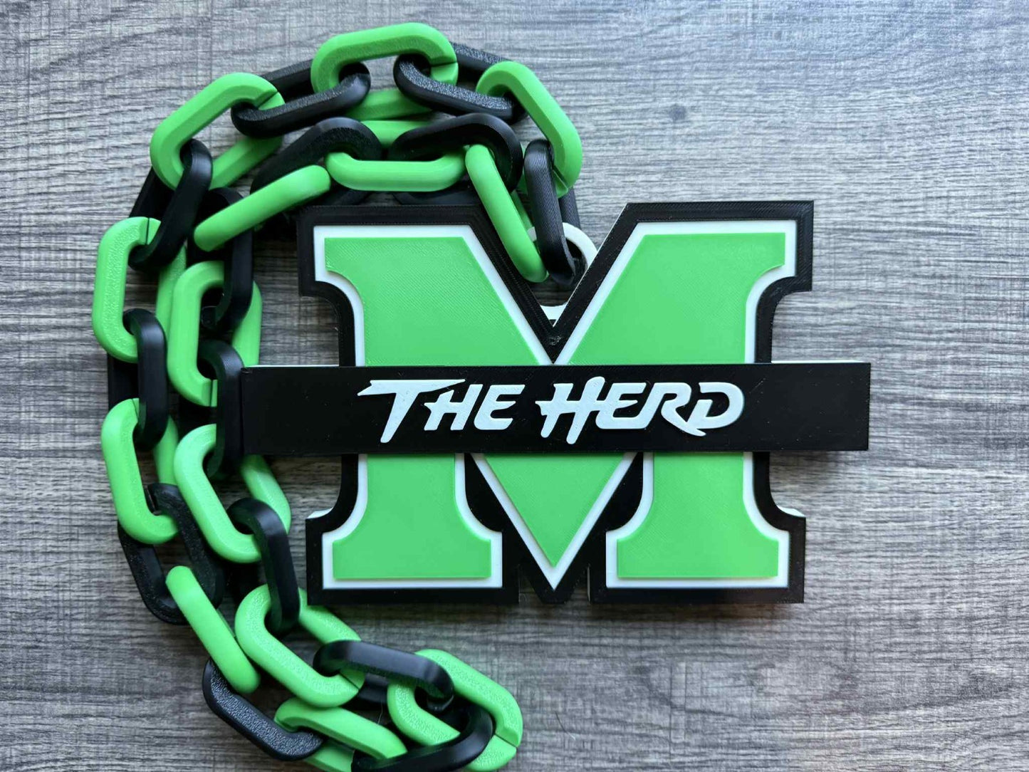 Marshall Thundering Herd Logo Oversized Necklace, Hype Chain