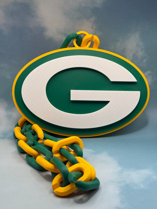 Green Bay Packers Logo Oversized Turnover Chain HandMade 3D Printed