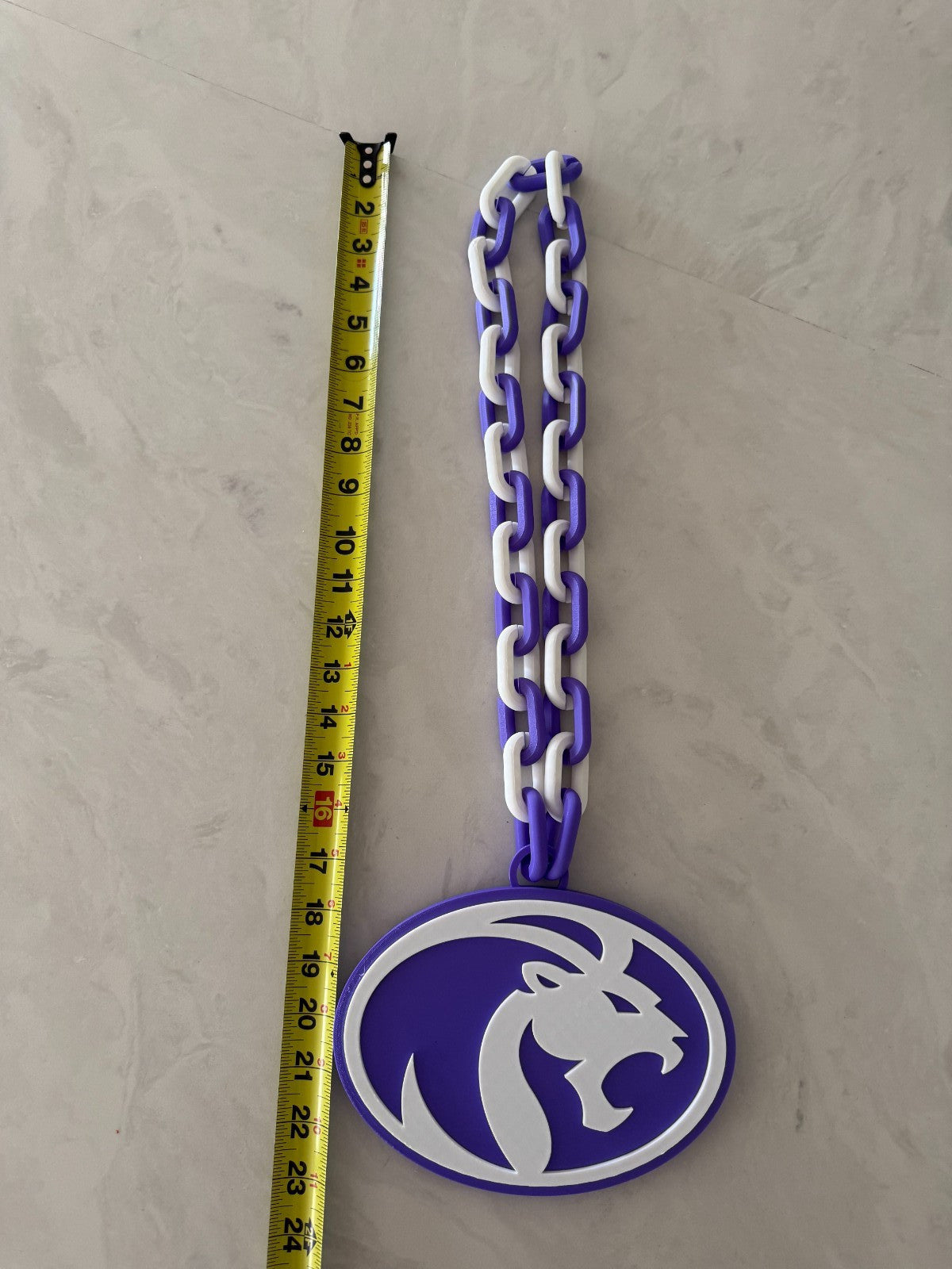 UNA Lions Oversized Necklace Hype Chain NCAA Fan Big Logo Purple Gold