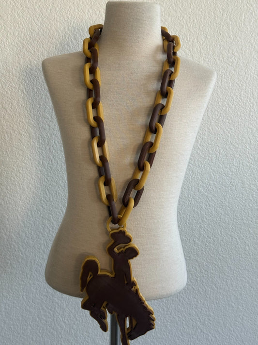 Wyoming Cowboys Logo Oversized Necklace, ChainThe World Needs More Cowboys