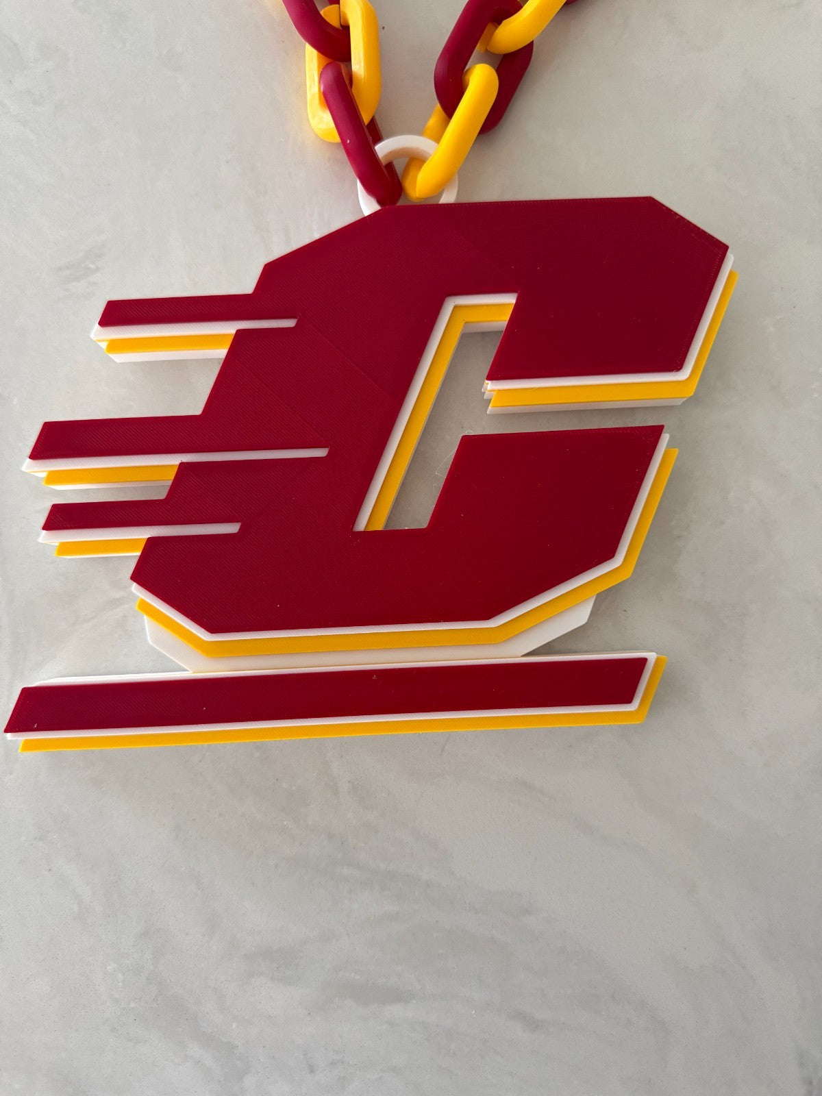 Central Michigan Chippewas Logo Oversized Necklace, Pendant Chain"Anishinaabeg,"