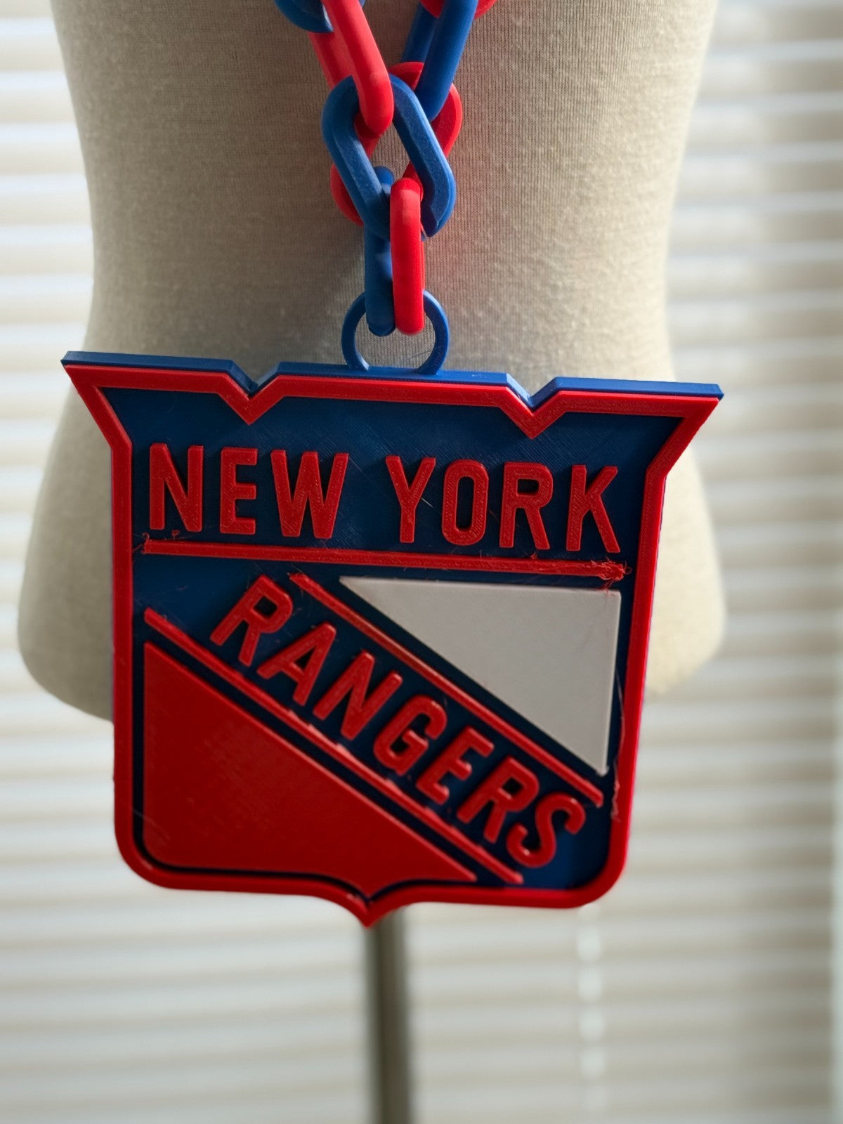 New York Rangers Oversized Logo Necklace, Hype Chain “No BS”