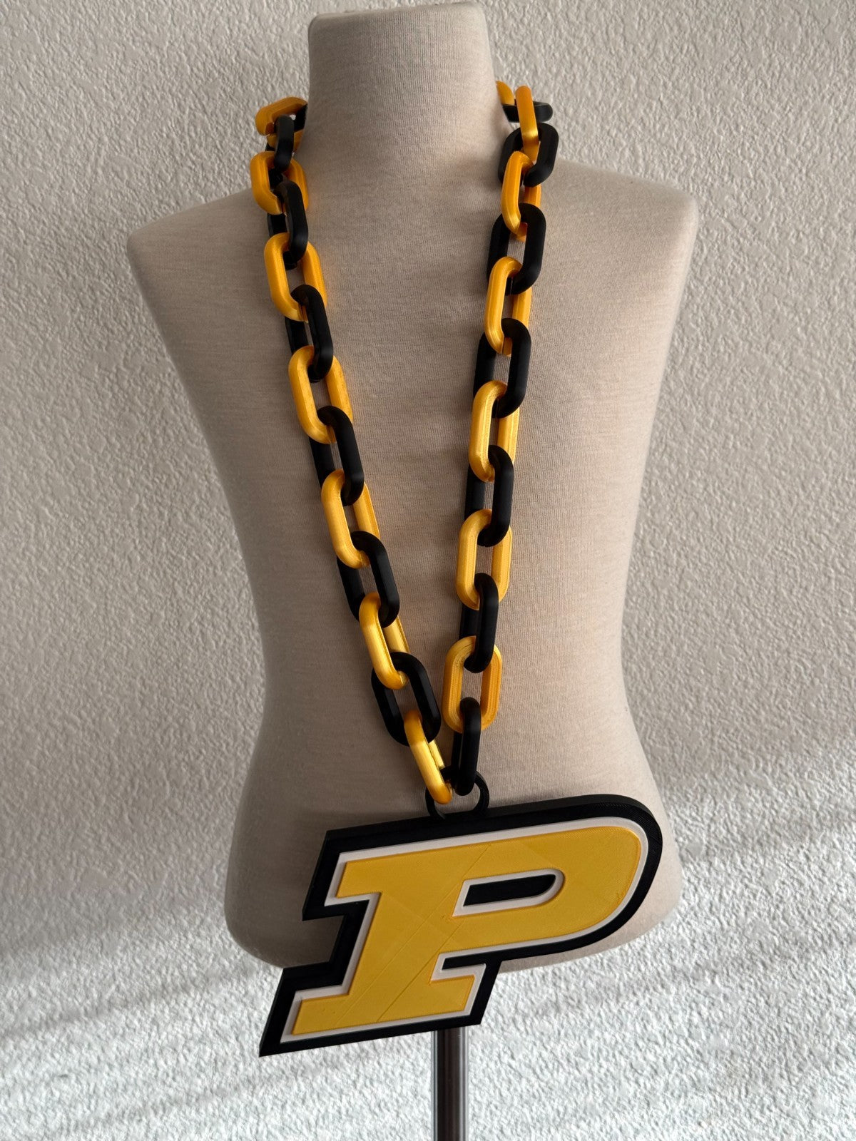 Purdue Boilermakers Logo Oversized Necklace Pendant Chain Handmade 3D Printed