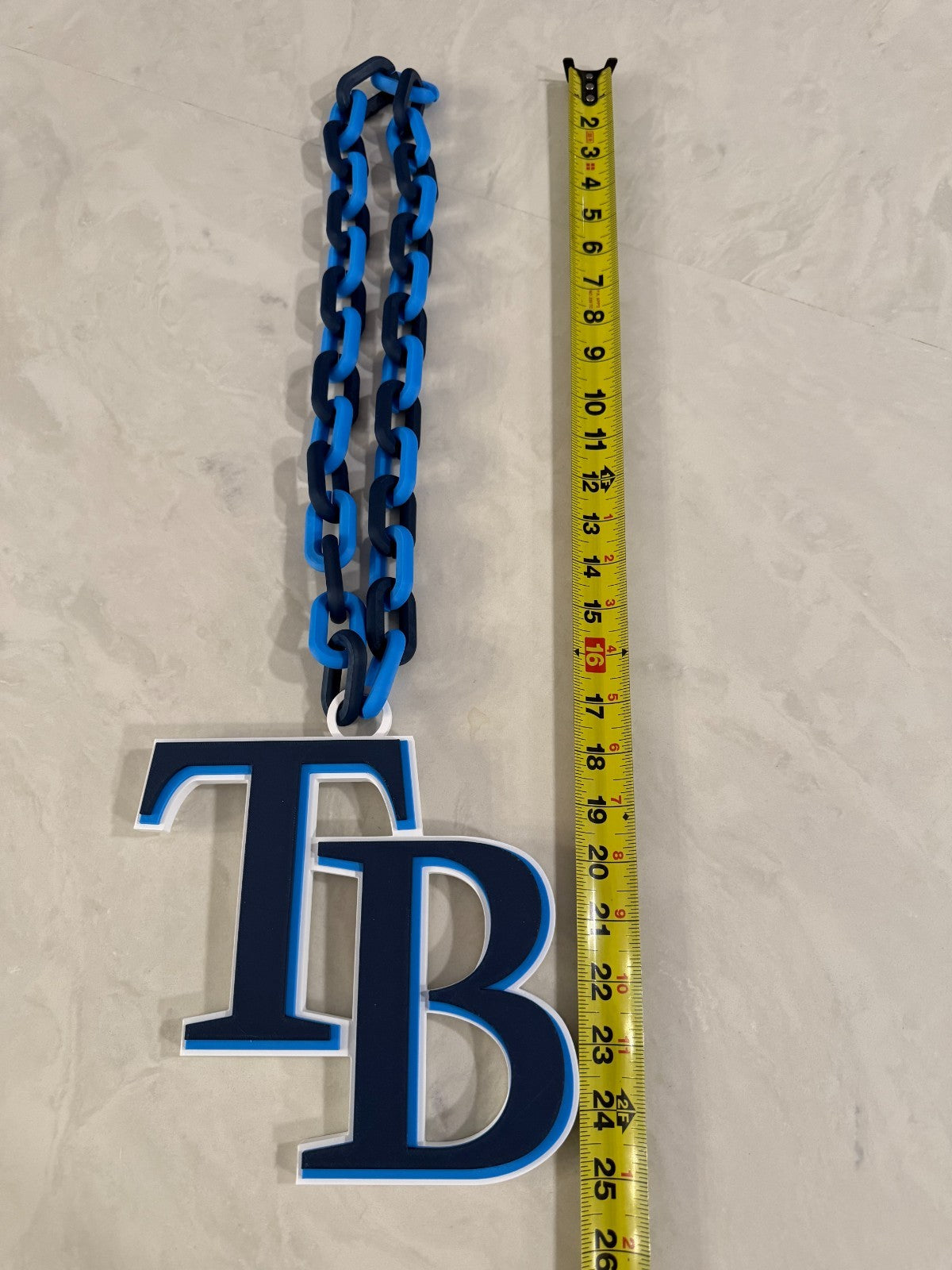 Tampa Bay Rays Oversized Necklace Turnover Chain HandMade 3D Printed