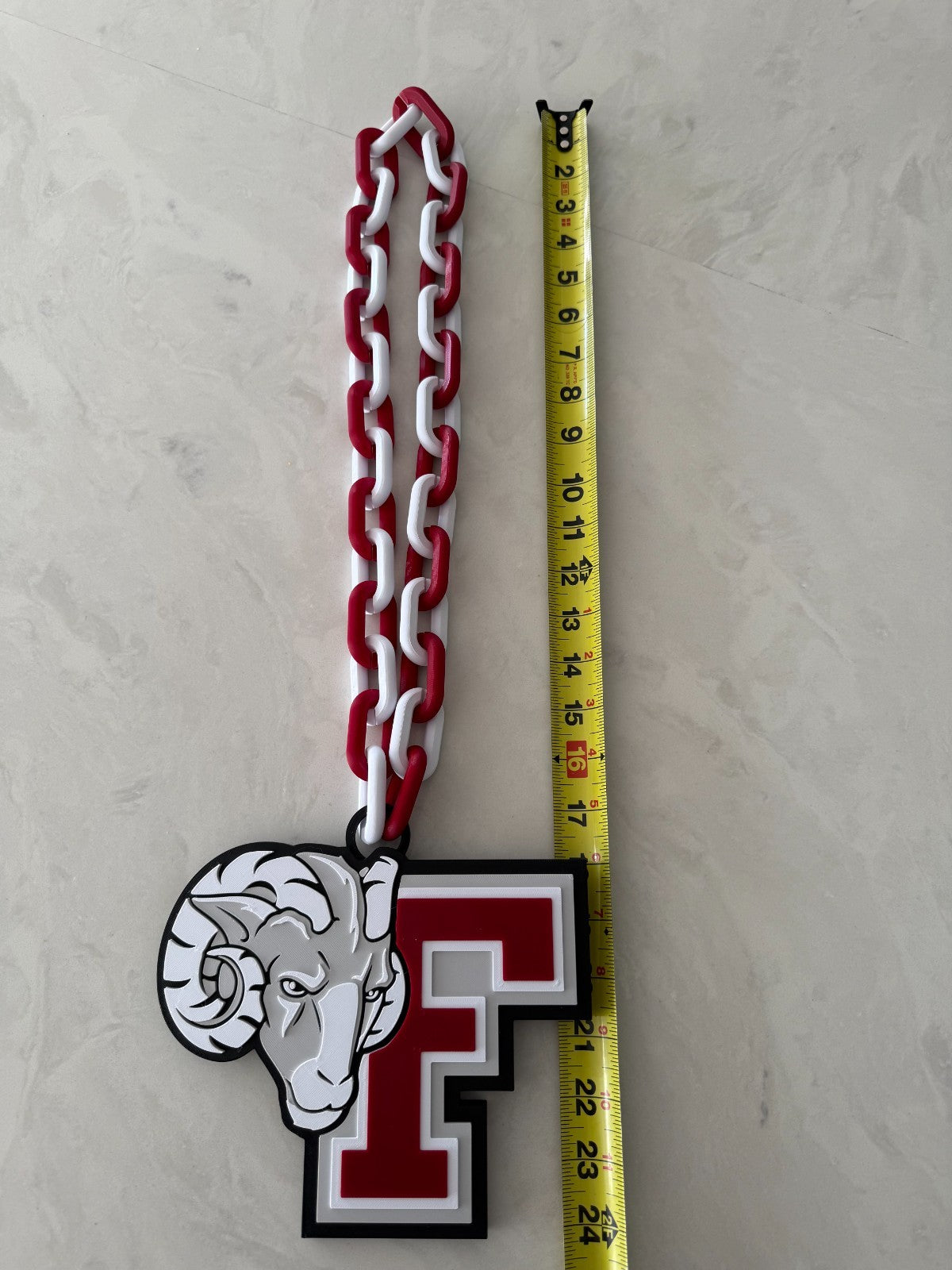 Fordham Rams Oversized Logo Necklace, Hype Turnover Chain HandMade 3D Printed
