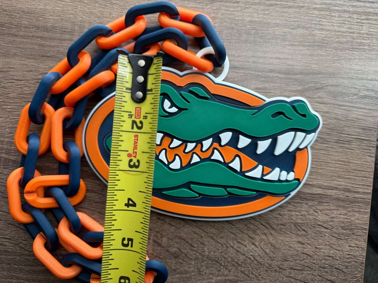 Florida Gators Oversized Necklace, Pendant Sports Chain [Made To Order]