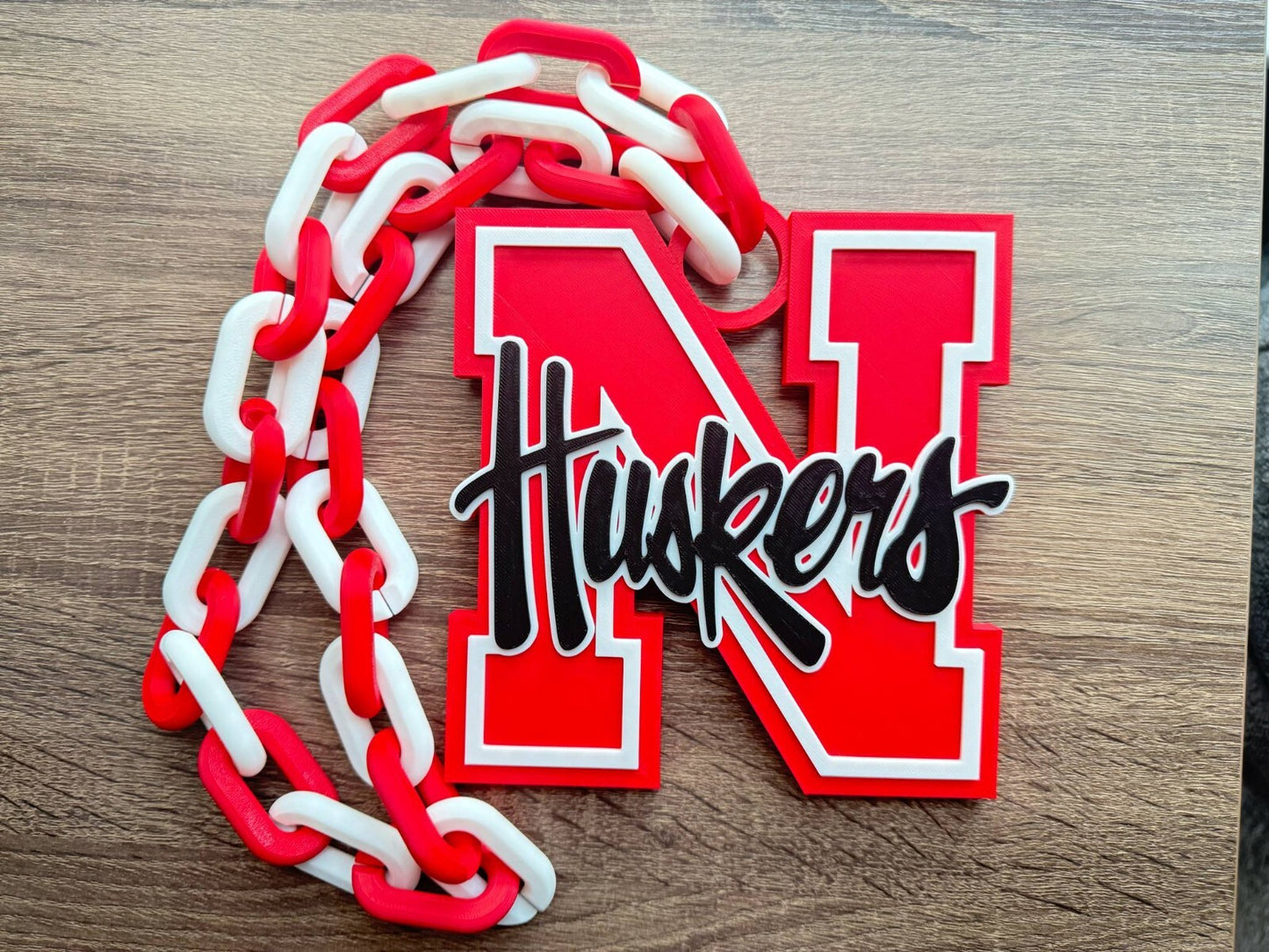 Nebraska Cornhuskers Oversized Necklace, Hype Chain [Made To Order]