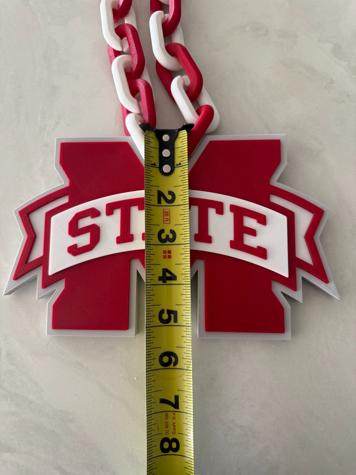 Mississippi State Bulldogs Logo Oversized Necklace, Pendant Chain