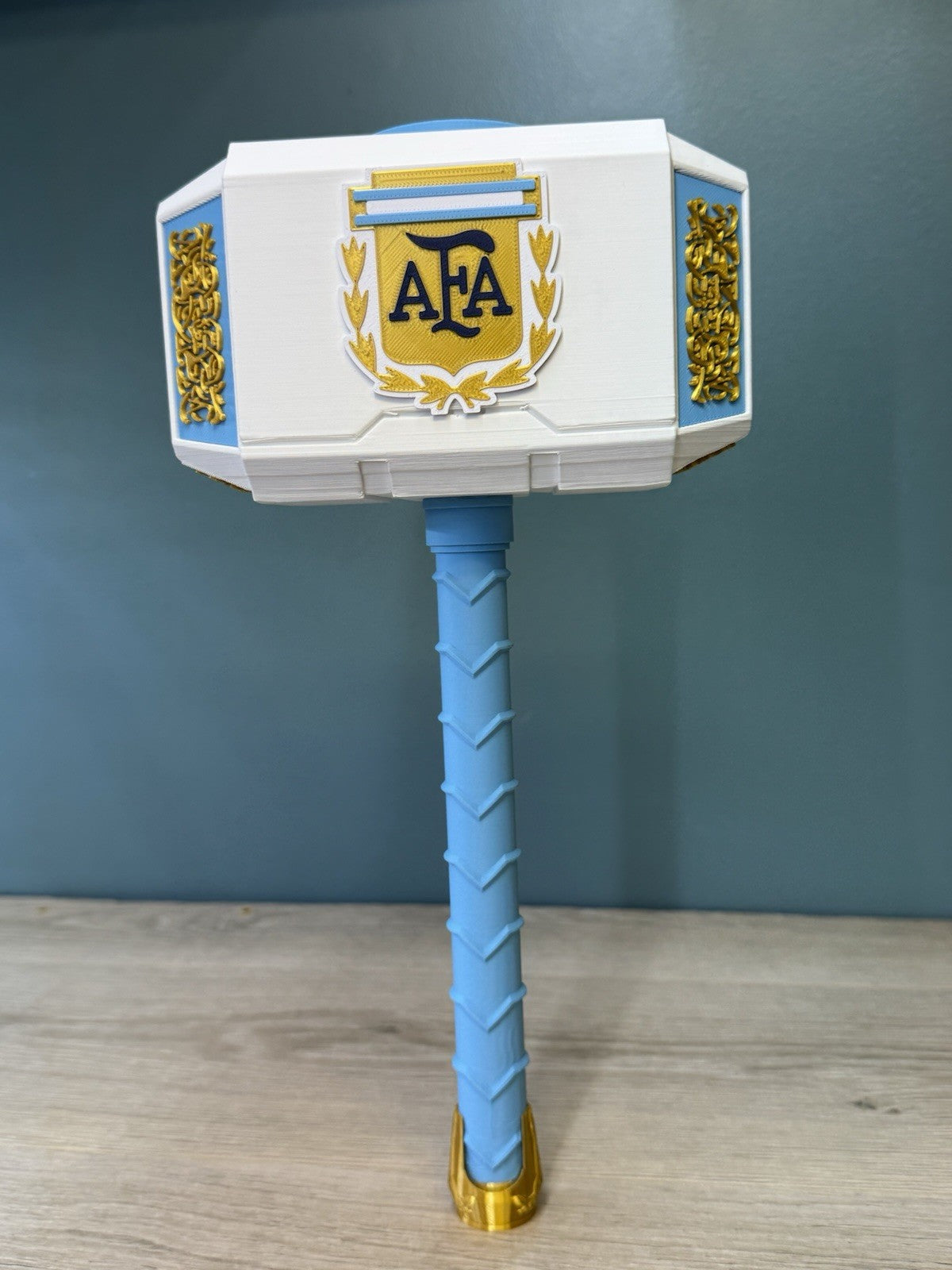 Argentina AFA Soccer Hammer Display | World Cup Fan Gift | Messi Fan Cave Decor
