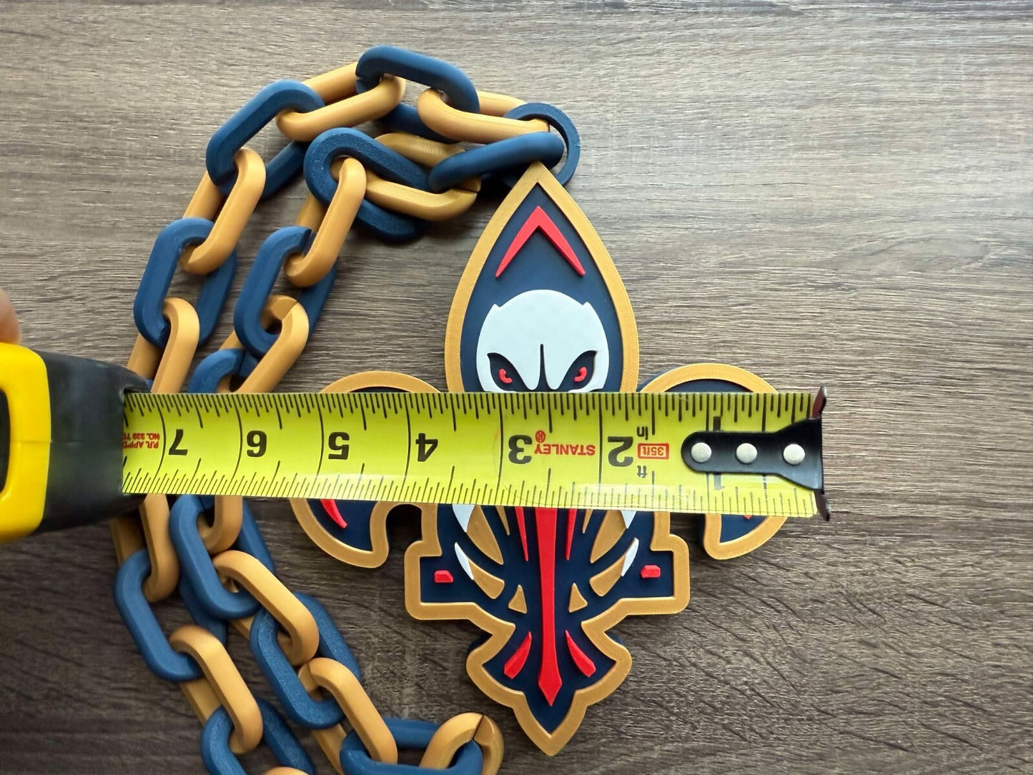 New Orleans Pelicans Oversized Necklace, Pendant Chain [Made To Order]