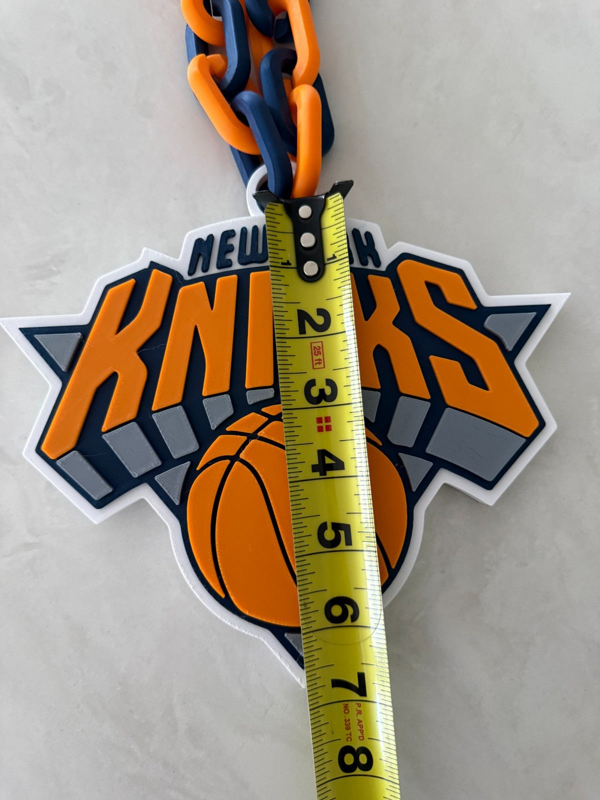 New York Knicks Oversized Logo Necklace Turnover Chain HandMade 3D Printed