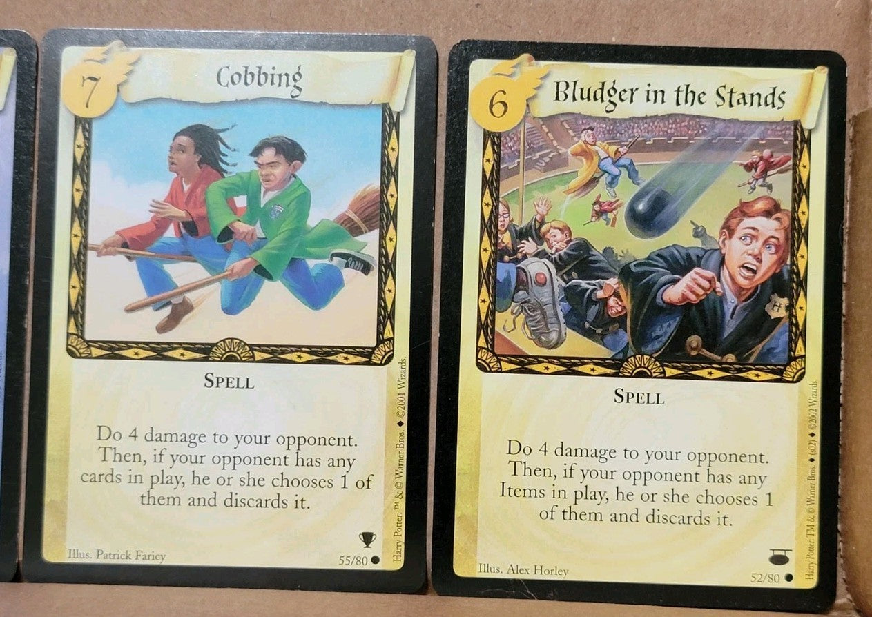 Harry Potter TCG Lot 4 Cobbing Bludger Stands Magical Mishap Toe Biter Damage
