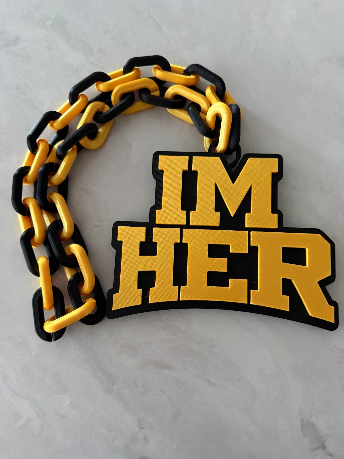 I'm Her Logo Oversized Necklace Hype Chain Handmade 3D Printed