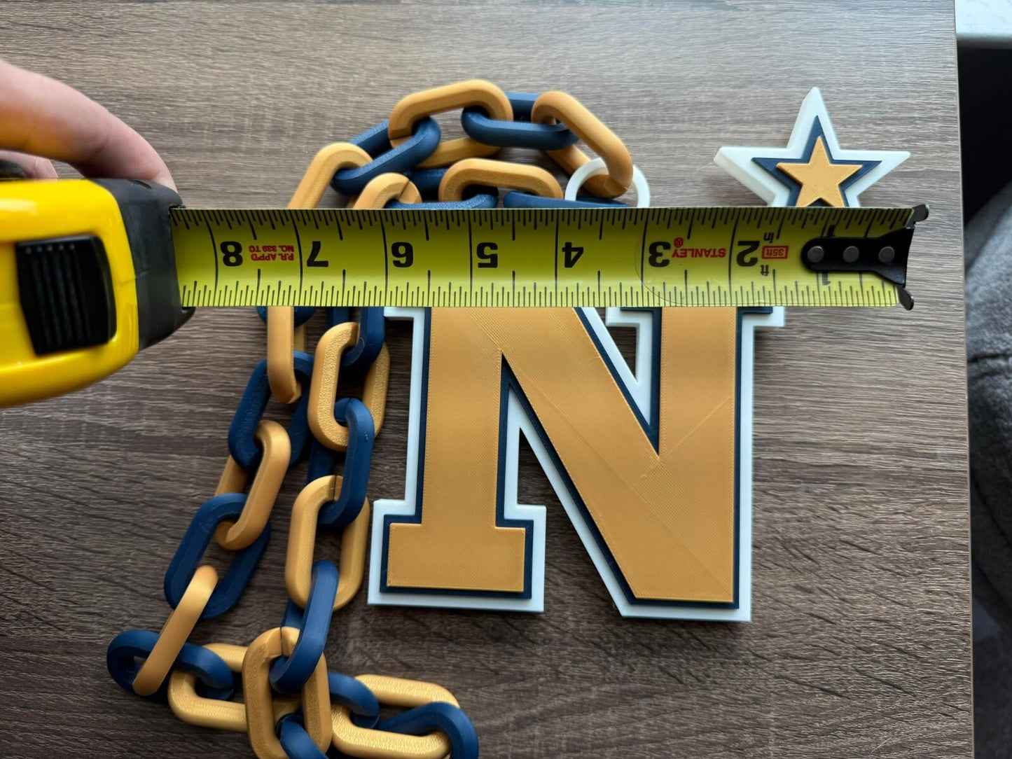 Navy Midshipmen Oversized Necklace, Hype Chain [Made To Order]