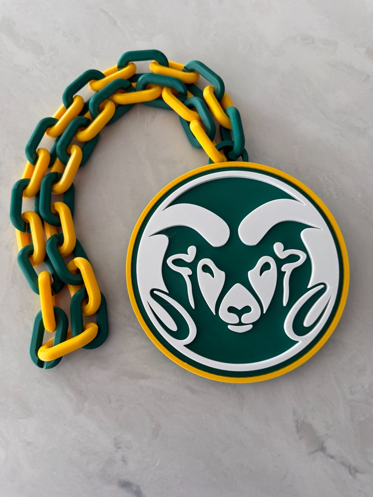 Colorado State Rams Logo Oversized Necklace, Pendant Chain