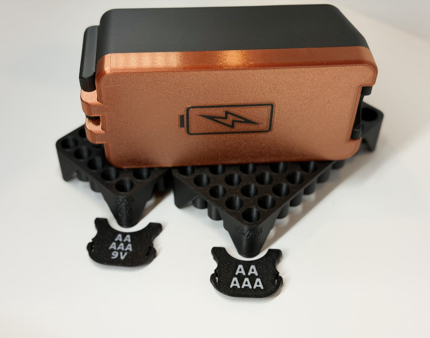 Battery Organizer Box | AA AAA 9V Battery Case | 3D Printed Battery Storage