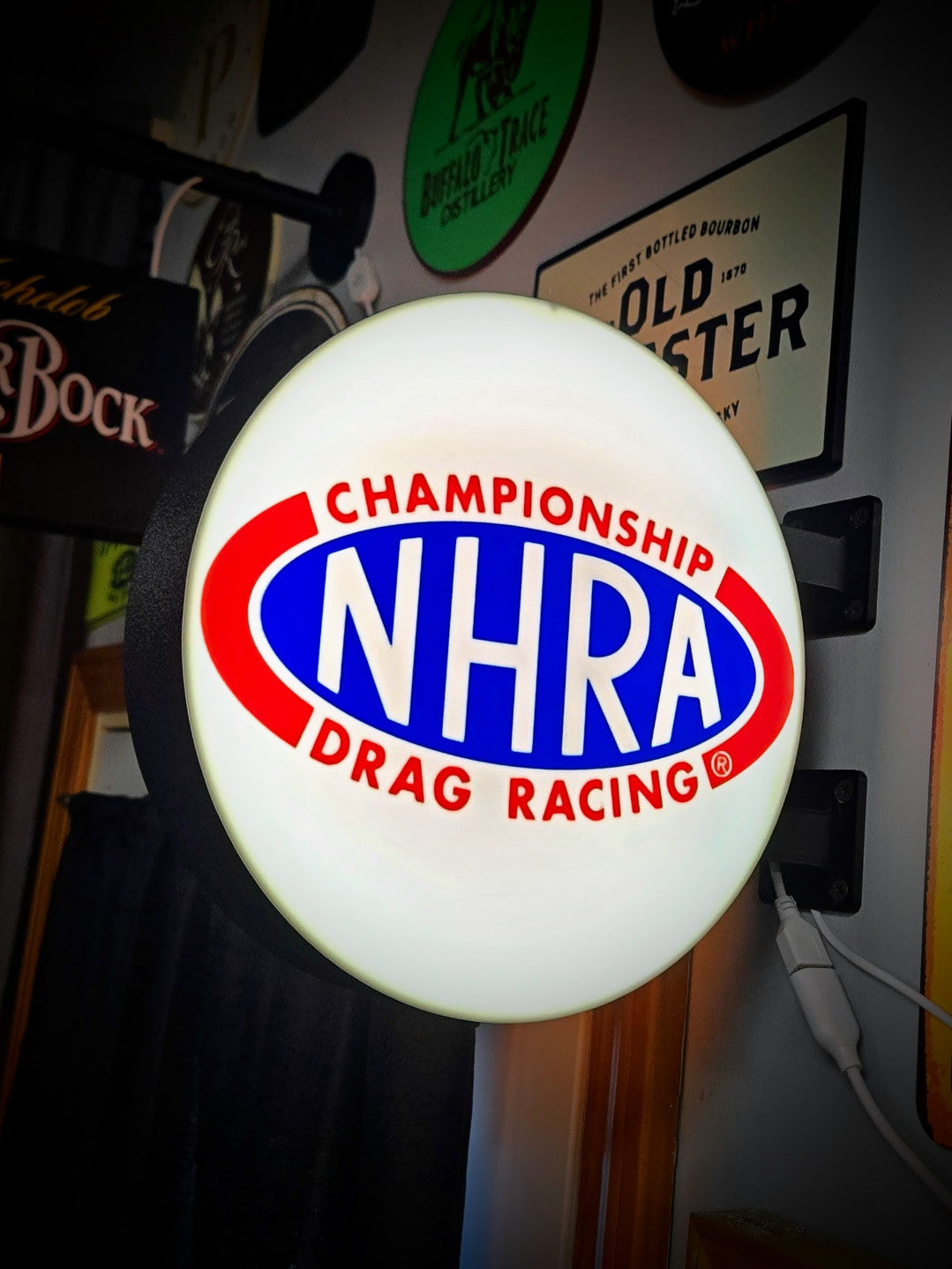 NHRA 12 Inch Light Box LED Sign 3D Printed Wall Decor Man Cave Garage