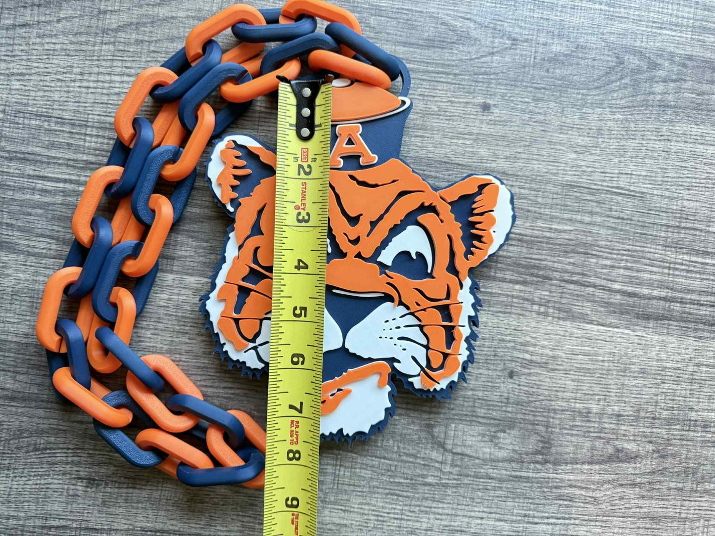 Auburn Tigers Retro Logo Oversized Necklace, Hype Chain [Made To Order]