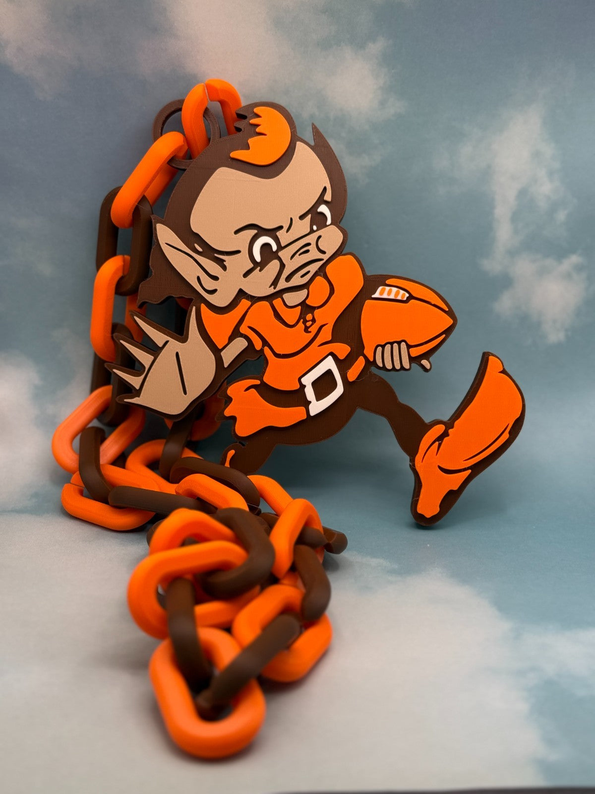 Cleveland Browns Brownie Oversized Necklace Fan Hype Chain Handmade