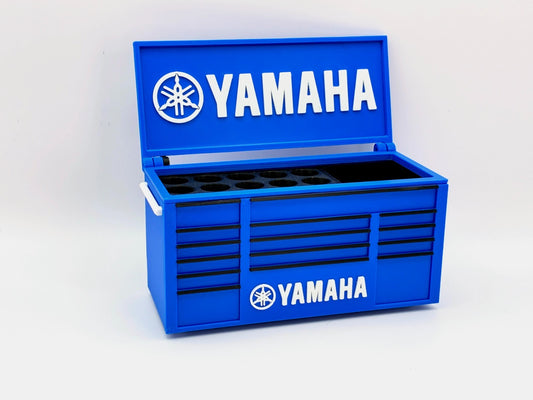 Yamaha Motorsport Inspired Mini Toolbox Pen Holder – Blue Desk Organizer